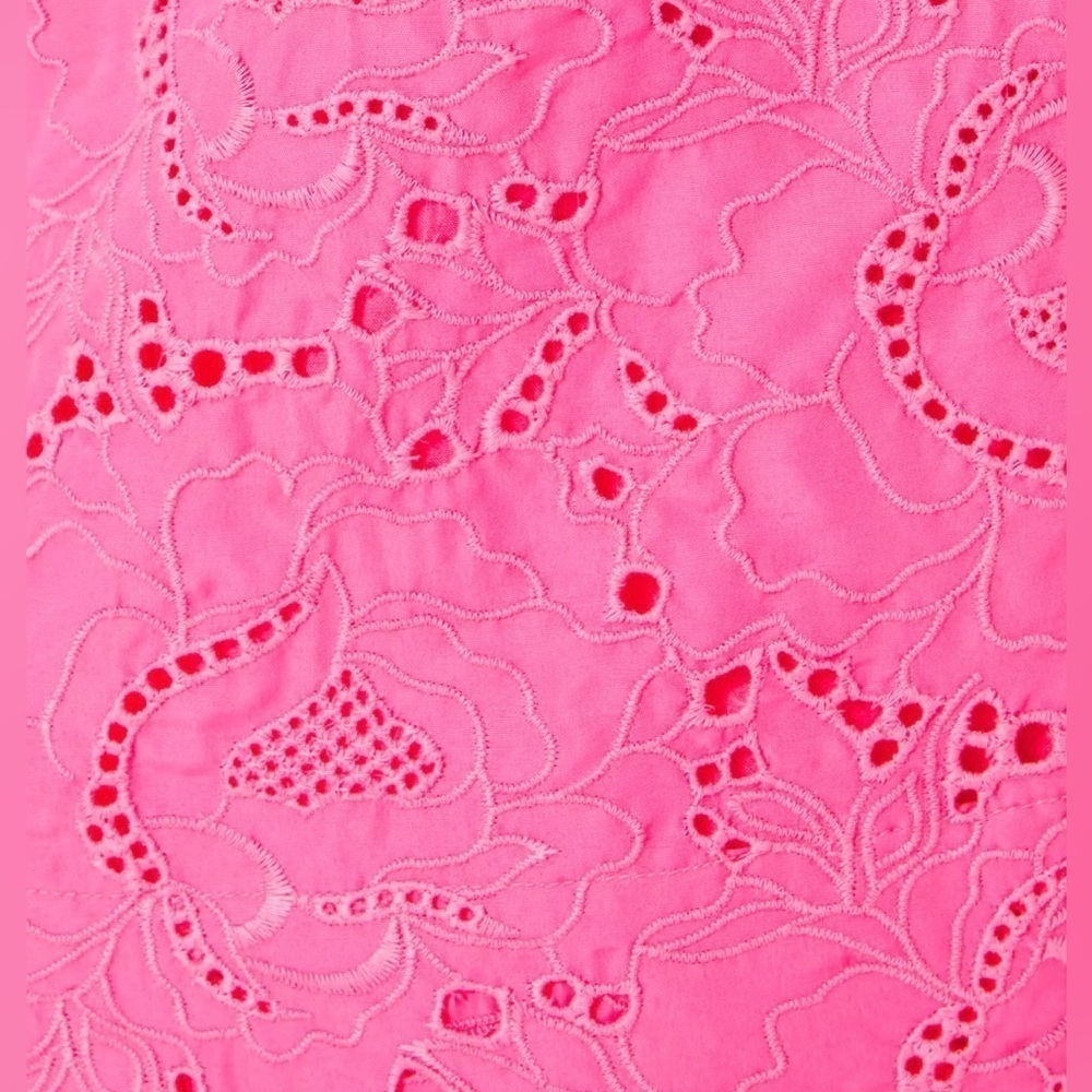 Lilly Pulitzer Roxie Top Pink Garden Party Eyelet NWT - Picture 4 of 5